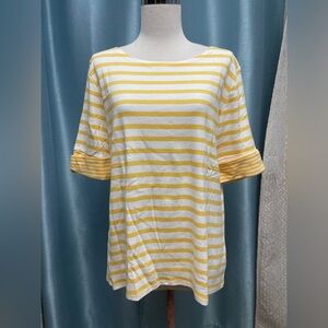 Pendleton Yellow and White Striped Short Sleeve Tee